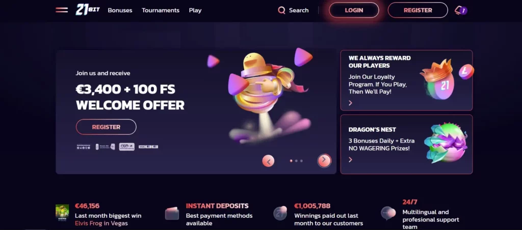 21BitCasino Gaming Corner: Review of 21 Bit Casino for Canadian Players